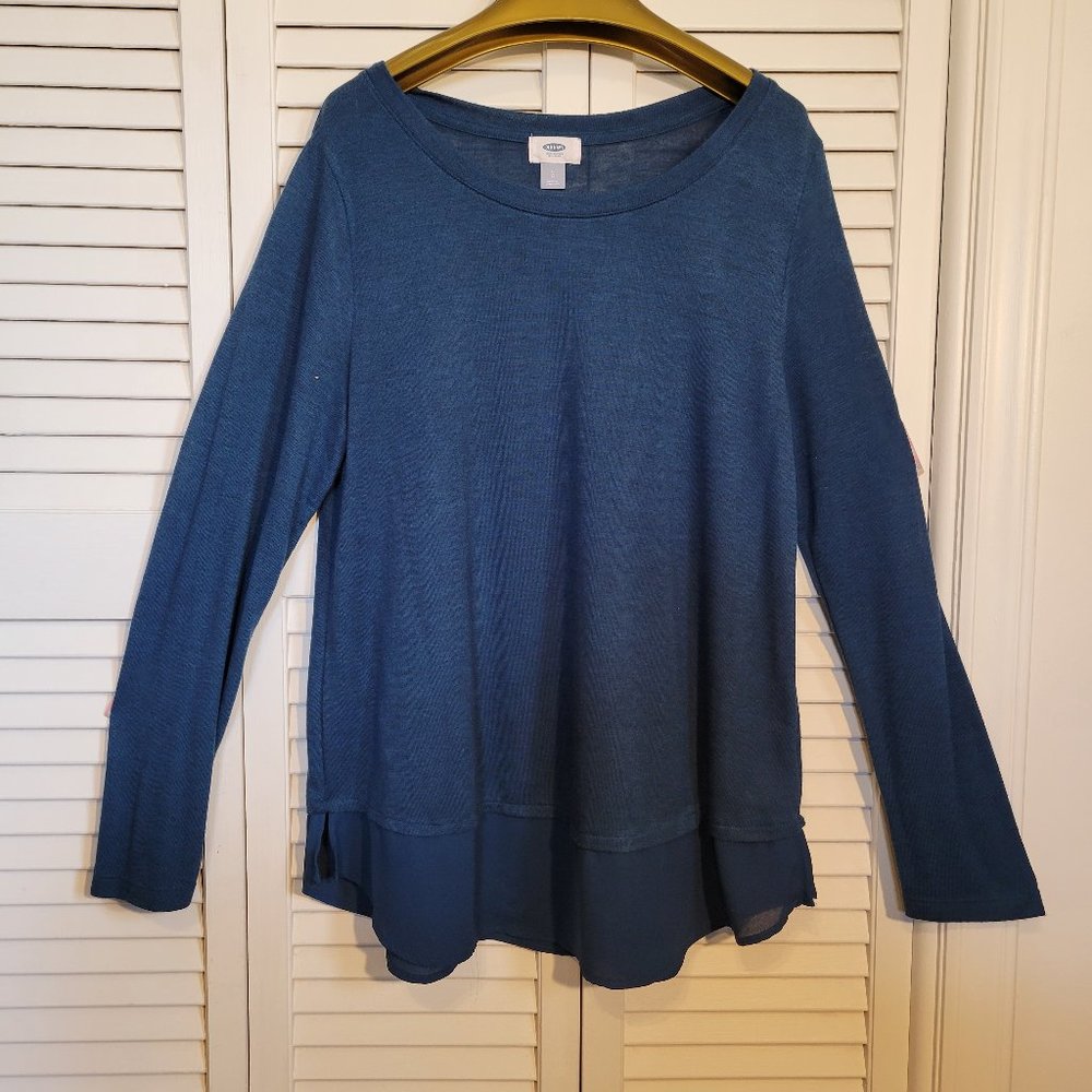 Old Navy aqua blue pullover shirt/tunic, size L